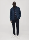 Mango Man Cotton Pants With Adjustable Drawstring Dark Navy