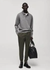Mango Man Cotton Pants With Adjustable Drawstring Khaki In Khaki