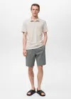 Mango Man Cotton Piqué Polo Shirt Ivory White