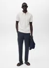 Mango Man Polo Coton Piqué Blanc Cassé - Homme - Xxl -  In White