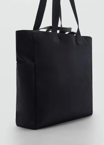 Mango Man Cotton Tote Bag With Pockets Navy