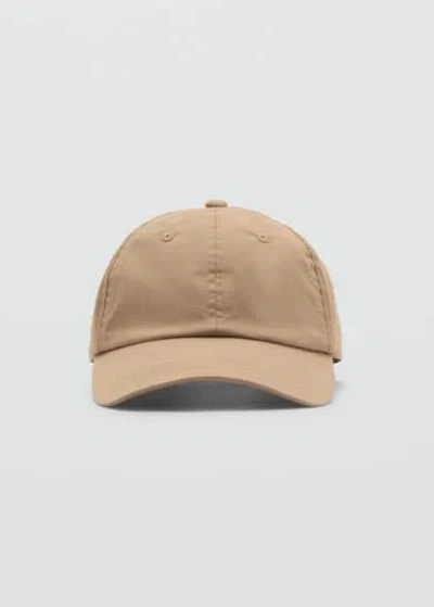 Mango Man Cotton Visor Cap Beige