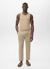Mango Man Débardeur Côtelé Slim Fit Gris - Homme - M -