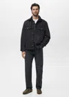 Mango Man Blouson En Jean Poches Black Denim - Homme - L -  In Black