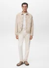 Mango Man Denim Jacket Pockets Sand In Sand