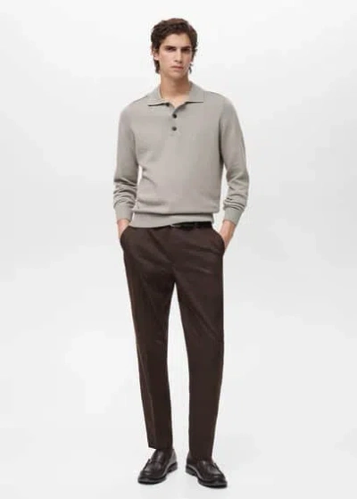 Mango Man Dublino Chino Slim Fit Pants Chocolate