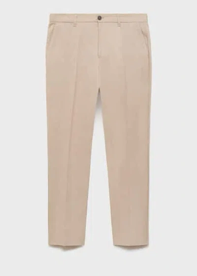 Mango Man Dublino Chino Slim Fit Pants Ice Grey
