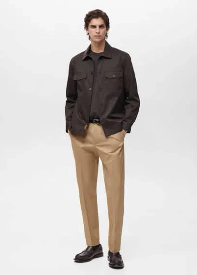 Mango Man Dublino Chino Slim Fit Pants Medium Brown