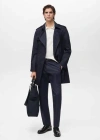 Mango Man Dublino Chino Slim Fit Pants Night Blue