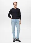 Mango Man Pull Coton Maille Fine Côtelée Bleu Marine Foncé - Homme - Xxl -  In Blue