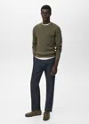 Mango Man Pull Coton Maille Fine Côtelée Olive - Homme - Xxl -  In Green