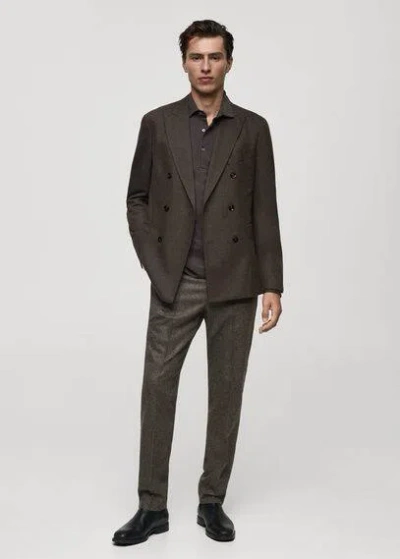 Mango Man - Blazer Marron - 56 - Homme In Brown