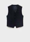Mango Man Slim-fit Suit Waistcoat Navy