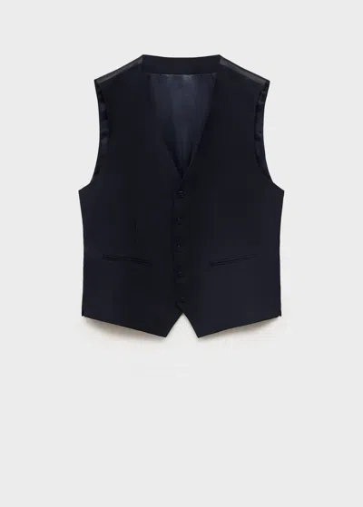 Mango Man Slim-fit Suit Waistcoat Navy In Blue
