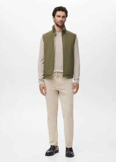 Mango Man Gilet Réversible Résistant À L'eau Vert - Homme - Xl -  In Green