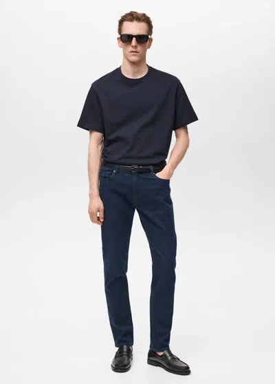 Mango Man Jan Slim-fit Jeans Deep Dark Blue In Bleu Foncé Intense