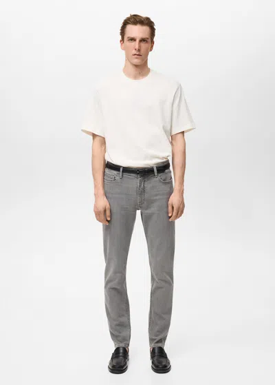 Mango Man Jean Jan Slim Fit Gris Denim - Homme - 46 -