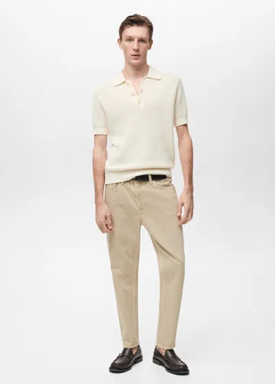 Mango Man Jeans Ben Tapered Fit Beige