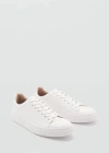 Mango Man Lace-up Panel Sneakers White In White
