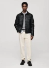 Mango Man Leather-effect Jacket Black
