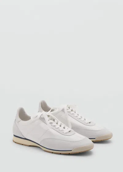 Mango Man Leather Mixed Trainers White