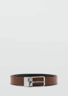 MANGO MAN LEATHER REVERSIBLE BELT BLACK