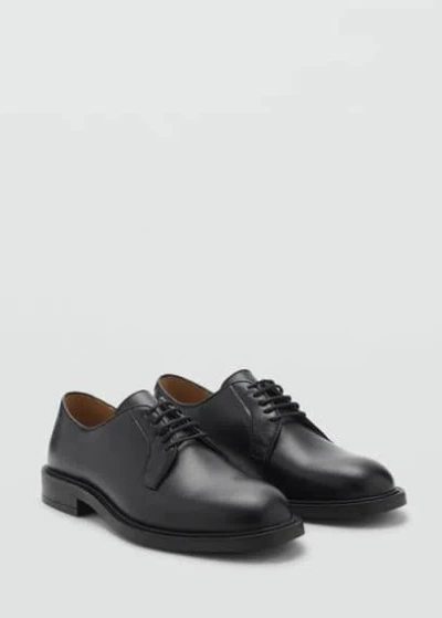 Mango Man Leather Suit Shoes Black