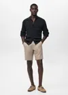 Mango Man Bermuda Lin Et Coton Beige - Homme - 46 -  In Neutral