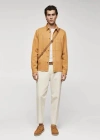 Mango Man Pocket Cotton Overshirt Curry In Curry