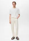 Mango Man T-shirt Lin Slim-fit Blanc - Homme - Xxl -  In White