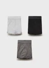 Mango Man Lot 3 Slips Combinés Gris - Homme - L -