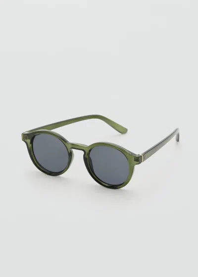Mango Man Semi-transparent Frame Sunglasses Khaki