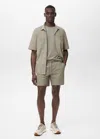 Mango Man Maillot De Bain À Poches Zippées Kaki - Homme - Xl -