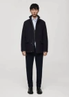 Mango Man Wool Quilted Coat Dark Navy In Bleu Marine Foncé