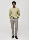 Mango Man Marbled Knitted Sweater Structure Pastel Green In Pastel Green