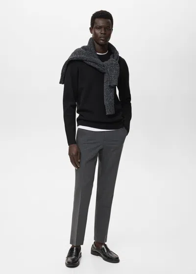 Mango Man Medium-knit Regular-fit Sweater Black