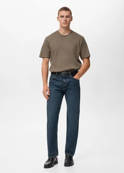 Mango Man Medium Weight Regular Fit T-shirt Medium Brown