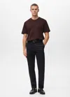 Mango Man Medium Weight Regular Fit T-shirt Wine In Burgundy