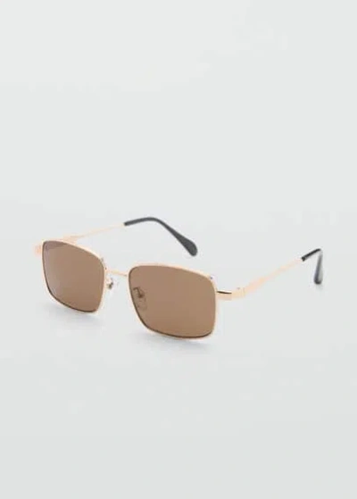 Mango Man Metallic Frame Sunglasses Gold