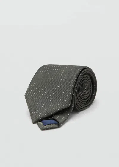 Mango Man Micro Dots Design Tie Khaki
