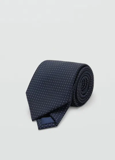 Mango Man Micro Dots Design Tie Navy