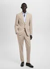 Mango Man Pantalon Costume Milán Slim-fit Beige - Homme - 48 -