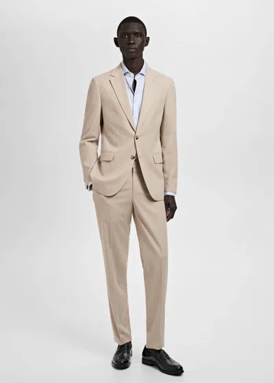 Mango Man Pantalon Costume Milán Slim-fit Beige - Homme - 48 -  In Sand