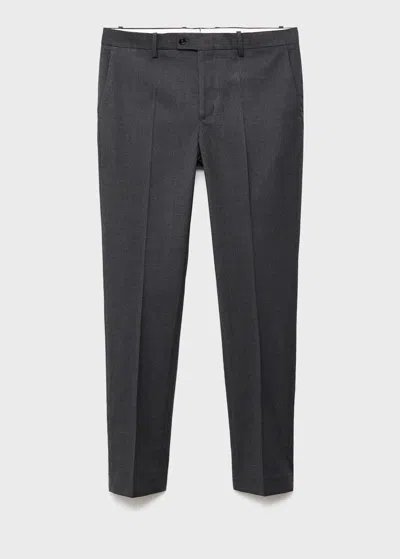 Mango Man Milan Slim-fit Suit Trousers Dark Heather Grey In Gray