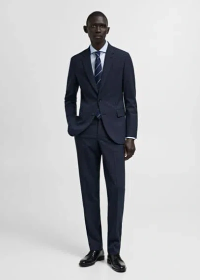 Mango Man Slim-fit Suit Trousers Dark Navy