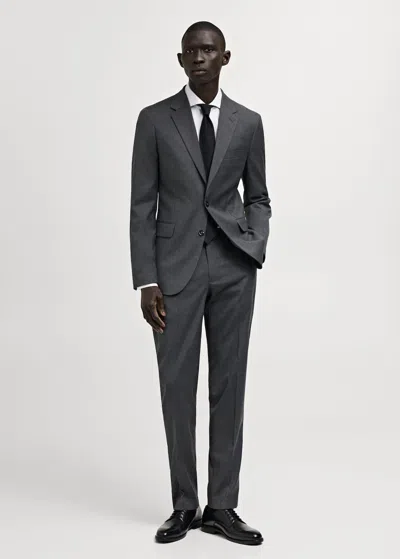 Mango Man - Pantalon De Costume Slim Fit Gris - 36 - Homme In Grey