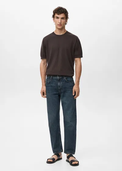 Mango Man Moby Straight-fit Dark-wash Jeans Dark Blue