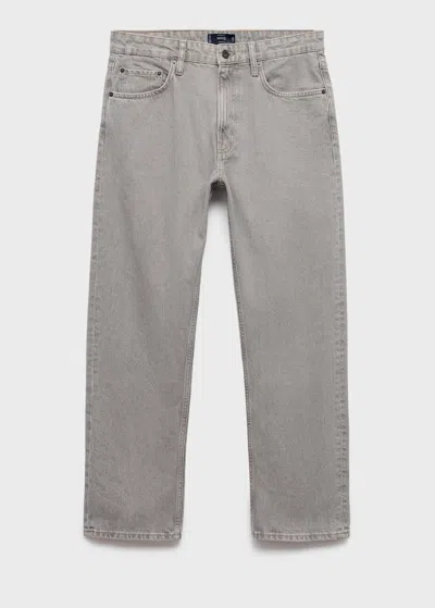 Mango Man Moby Straight-fit Jeans Denim Grey In Gray