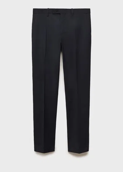Mango Man Monaco Slim Fit Suit Trousers Dark Navy