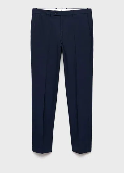 Mango Man Monaco Slim-fit Suit Trousers Navy In Blue